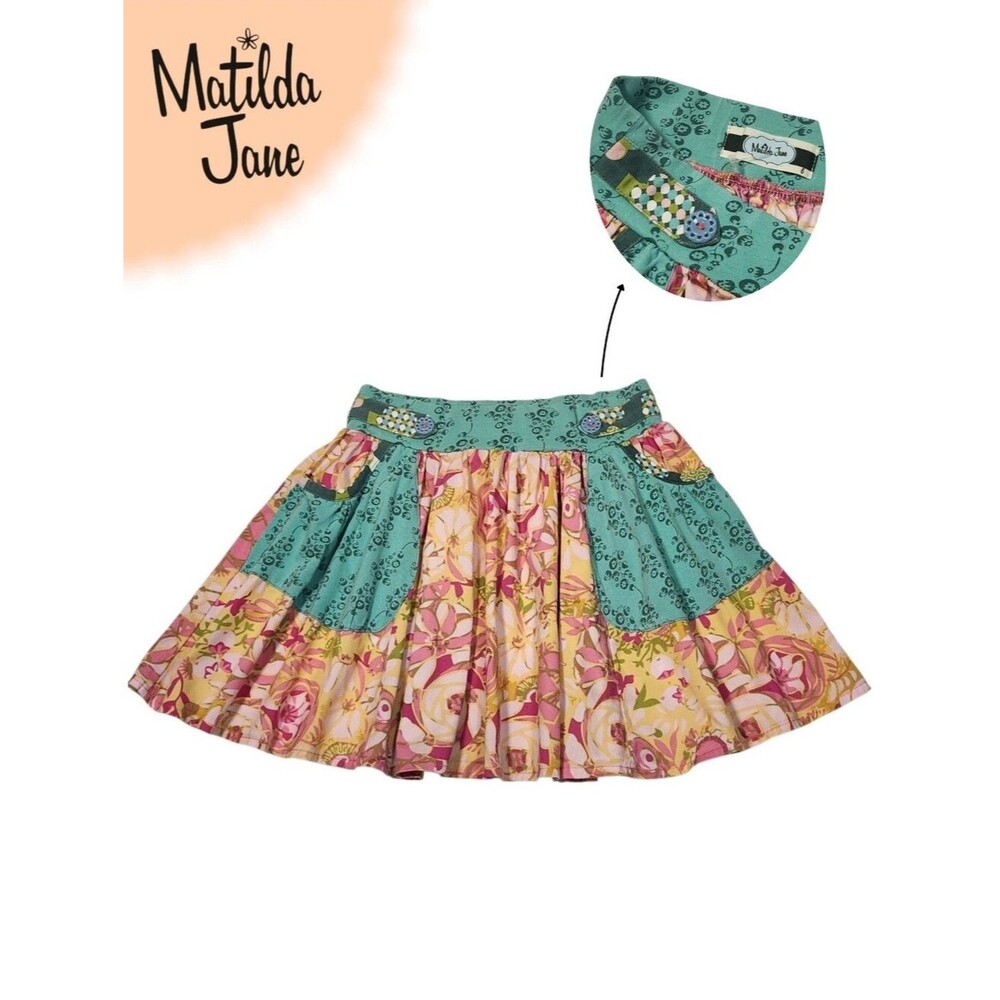 Matilda Jane Little Girls/Kids Pink Floral Skirts Playful Patchwork Size 6 - Picture 2 of 13